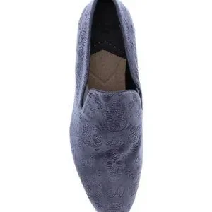 Robert Graham Renegade Velvet Loafers Gray Floral Skull Embossed Slip-On Shoes Robert Graham | Shoes | Robert Graham Renegade Velvet  main image 3